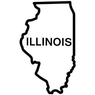 Illinois State Outline Decal Sticker (black, 5 inch)   Wall Decor Stickers