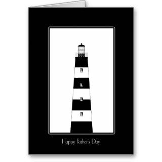 Black and White LIghthouse Father's Day Card