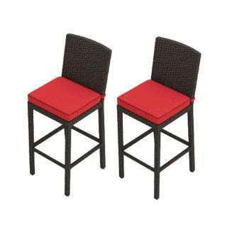 Forever Patio Barbados Modern Outdoor Bar Stools with Red Sunbrella Cushions (SKU FP BAR BS FF)  Patio Dining Chairs  Patio, Lawn & Garden