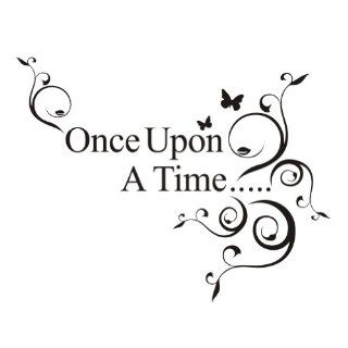 WallStickers Decal Once upon a time English Saying Lettering Wall Decal Sticker   Black   Wall Decor Stickers
