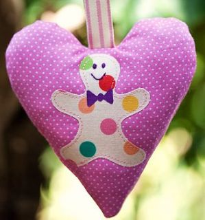 gingerbread man lavender heart by 'by alex'