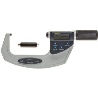 Mitutoyo 293 667 QuantuMike Coolant Proof LCD Micrometer, IP54, Friction Thimble, 25 55mm Range, 0.001mm Graduation, +/ 0.002mm Accuracy Outside Micrometers