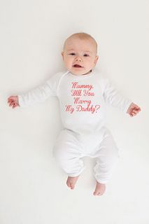 valentines will you marry me babygrow by nappy head