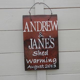 personalised reclaimed tile sign by potting shed designs
