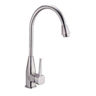 KES L6252 Single Lever Kitchen Faucet with High Arc Rotating Spout Lead Free, Brushed Stainless Steel   Touch On Kitchen Sink Faucets  
