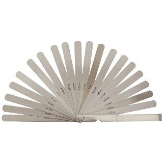 Mitutoyo 184 304S, Thickness Gage / Feeler Gage, 0.05mm to 1mm, 20 Leaves, Straight, 150mm Long Leaves Depth Gauges