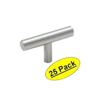 Cosmas 305SN Satin Nickel Cabinet Hardware Euro Style T Bar Knob   2" Overall Length, 25 Pack   Cabinet And Furniture Pulls  