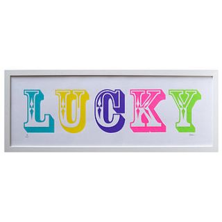 'lucky' limited edition framed screen print by kiss her