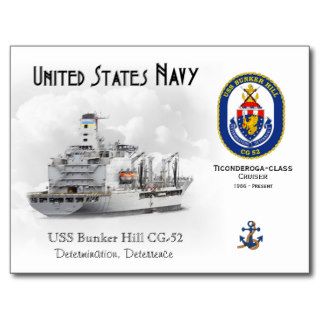 USS Bunker Hill CG 52 Cruiser Postcard