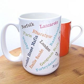 personalised favourite words big mug by flaming imp