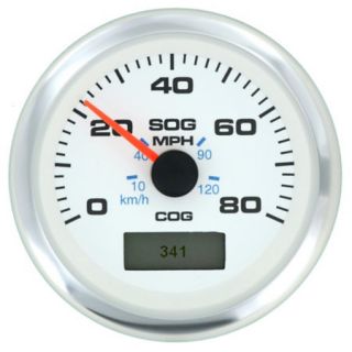 Teleflex White Premier Pro GPS Speedometer With LCD Heading Display 80MPH 93569