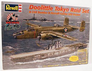 Revell Doolittle Tokyo Raid Set B 25B Bomber & Aircraft Carrier USS Homet 1/7 & 1/426 Scale 