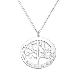 grandma's personalised tree of life necklace by merci maman