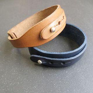 large hudson leather bracelet by gracie collins