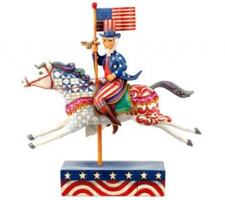 Jim Shore Heartwood Creek Uncle Sam Riding Horse Figurine —