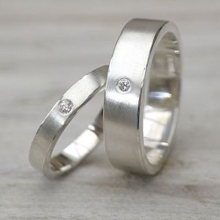 his and hers silver wedding rings by lilia nash jewellery