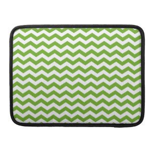 Trendy Monogram Green Chevron Pattern Sleeves For MacBook Pro