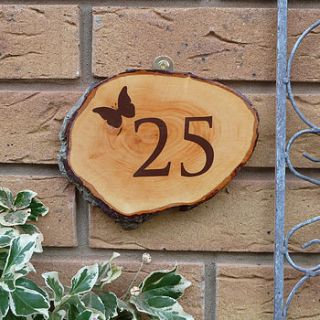 personalised wooden door number sign by nutmeg signs
