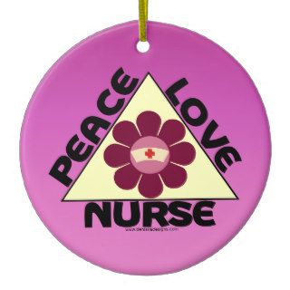 Peace Love Nurse Christmas Ornaments