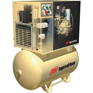 Ingersoll Rand Rotary Screw Compressor w/Total Air System — 230 Volts, 3-Phase, 15 HP, 55 CFM, Model# UP6-15cTAS-125  50 CFM   Above Air Compressors
