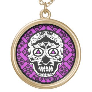 Purple Black white sugar skull style Custom Jewelry