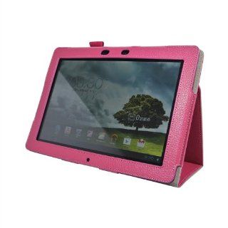 FanTEK Elegant ASUS Memo Pad Smart ME301T 10.1 Inch PU Leather w / Stand Case Cover (Hot Pink) Computers & Accessories