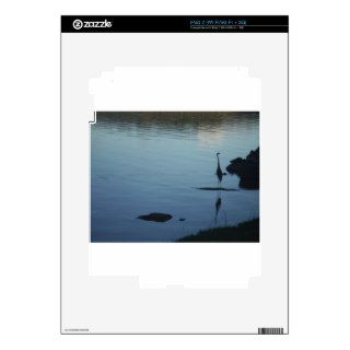 Crane at the Lake at Sunset iPad 2 Decals