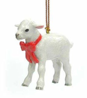 Shop White Sheep LAMB MINIATURE Porcelain Red Bow Christmas Ornament New NORTHERN ROSE R308 at the  Home Dcor Store