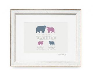 bear family personalised print by rawxclusive