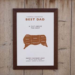 'best dad a cut above the rest' print by loveday designs