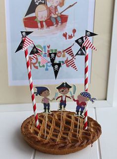 pirate cake toppers and bunting by posh totty designs interiors