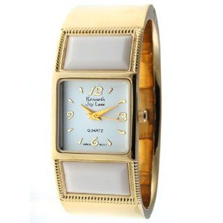 Kenneth Jay Lane Women's KJ4479 WG Gold Tone White Enamel Crystal Cuff Watch at  Women's Watch store.