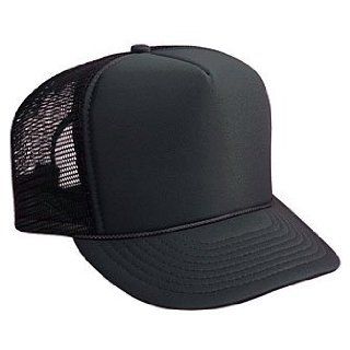 Professional Style Polyester Foam Front High Crown Golf Style Mesh Back Adjustable Hat Cap   Black Clothing