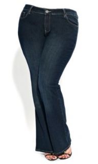 City Chic Women's Plus Size Denim Babe Jeans Flair Jeans