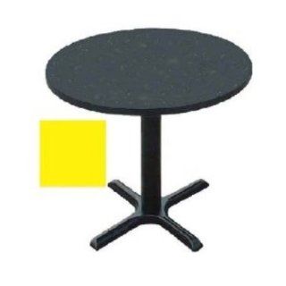 Correll BXT24R 28 24 in Round Bar Cafe Table w/ 1.25 in Pressure Top, 29 in H, Yellow/Black, Each Cookware Kitchen & Dining