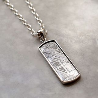 meteorite and silver rectangular necklace by martha jackson