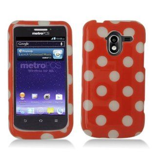 Aimo ZTEN9120PCPD303 Cute Polka Dot Hard Snap On Protective Case for ZTE Avid 4G N9120   Retail Packaging   Red/White Cell Phones & Accessories