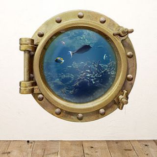 underwater porthole wall sticker by oakdene designs