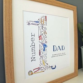 personalised tools 'number one' art print by love give ink