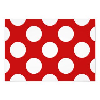 Artistic Abstract Retro Polka Dots Red White Photo