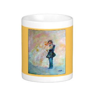 Wedding Day Whimsical Designer Art Coffee Mug Gold