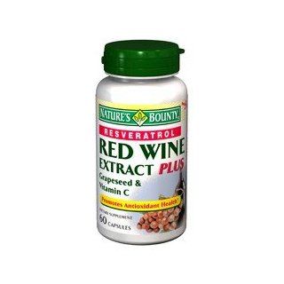 Special pack of 6 NATURES BOUNTY RED WINE EXTRA PLUS 7190 60 CAPSULES Health & Personal Care