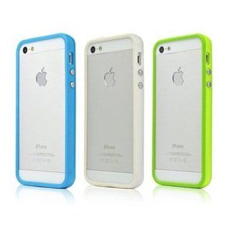 Case Star  case bumper ,white & light blue & green   AT&T / VERIZON / SPRINT for iPhone 5 (lightning port) with Case Star Velvet Bag Cell Phones & Accessories
