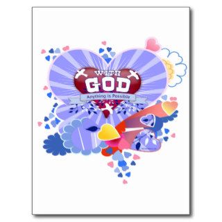 With God Hearts Postcards