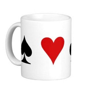 Playing Card Suits Coffee Mugs  Sports Fan Coffee Mugs  Sports & Outdoors