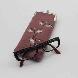 embroidered flowers glasses case by honeypips