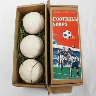 football and rugby shaped soap by thelittleboysroom