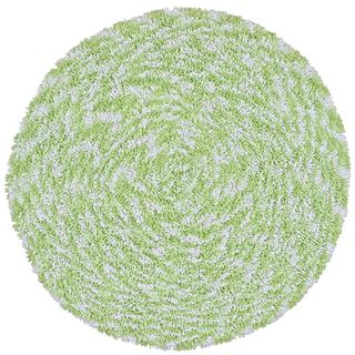 Green Shagadelic Chenille Twist Swirl Round Rug (3'x3') St Croix Trading Round/Oval/Square