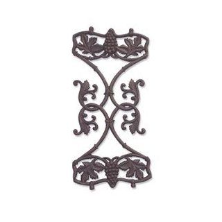 Leaf & Grape Overlay in Wrought Iron Finish  Wall Decor  Patio, Lawn & Garden
