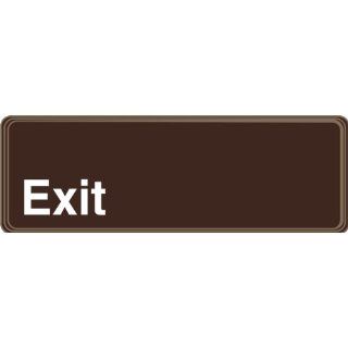 Accuform Signs PAR308 Deco Shield Acrylic Plastic Architectural Style Sign, Legend "Exit" with Step Radius Edges, 9" Width x 3" Length x 0.135" Thickness, White on Brown Industrial Warning Signs
